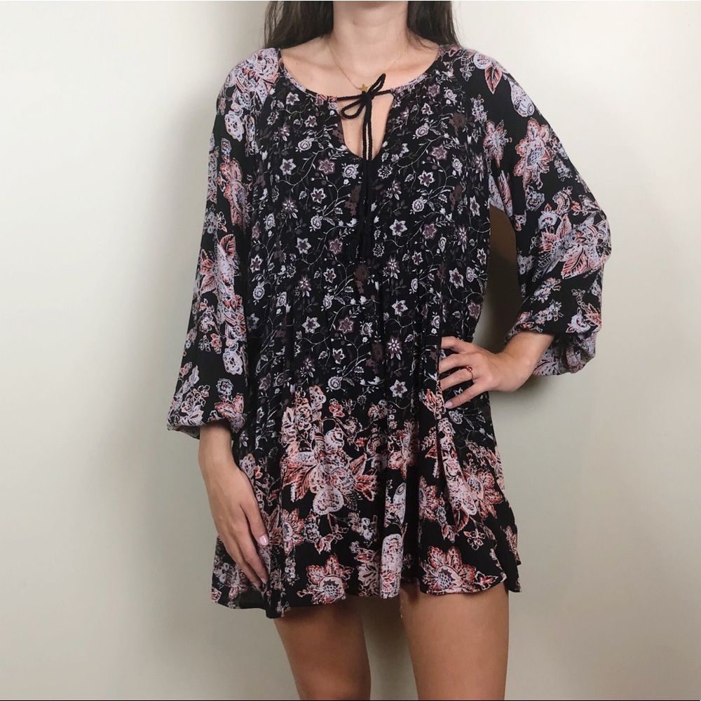 Free people Lucky Loosey Floral Toe Front Tunic
